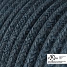 Round electrical cable 150 ft (45.72 m) reel RX10 Blue Mirage cotton – UL listed