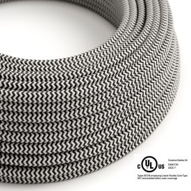    Round electrical cable 150 ft (45.72 m) reel RZ04 ZigZag black rayon – UL listed