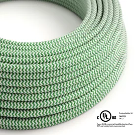    Round electrical cable 150 ft (45.72 m) reel RZ06 ZigZag Green Rayon – UL listed