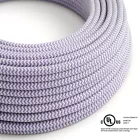  Round electrical cable 150 ft (45.72 m) reel RZ07 ZigZag Lilac Rayon - UL listed