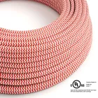  Round electrical cable 150 feet (45.72 m) reel RZ09 ZigZag Red Rayon - UL listed