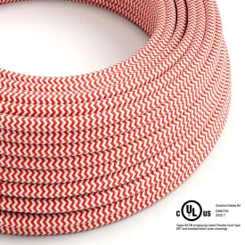    Round electrical cable 150 feet (45.72 m) reel RZ09 ZigZag Red Rayon - UL listed