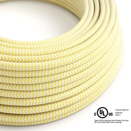 Round electrical cable 150 ft (45.72 m) reel RZ10 ZigZag Yellow Rayon – UL listed