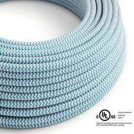    Round electrical cable 150 ft (45.72 m) reel RZ11 ZigZag cyan rayon – UL listed