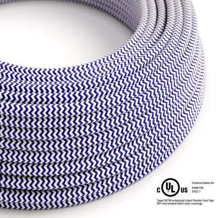  Round electrical cable 150 ft (45.72 m) reel RZ12 ZigZag Blue Rayon – UL listed