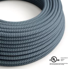    Round electrical cable 150 feet (45.72 m) reel RZ25 ZigZag Stone Grey and Ocean Cotton – UL listed