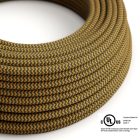  Round electrical cable 150 feet (45.72 m) reel RZ27 ZigZag Golden Honey and Anthracite Cotton – UL listed