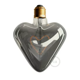    LED Light Bulb - Smoky Gray Heart - 5W 110Lm E27 Dimmable 2000K