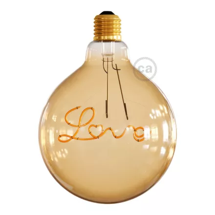 LED gold bulb for pendant lamp - Globe G125 Single Filament "Love" - 4.5 W 250 lm E27 1800 K dimmable