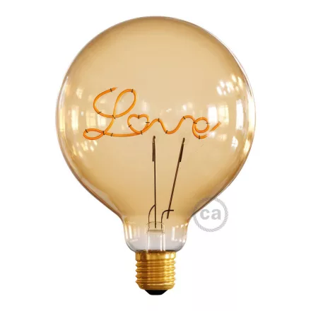 LED gold bulb for floor lamp - Globe G125 Single Filament "Love" - 5 W 250 lm E27 2000 K dimmable
