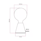 Table lamp with alder wood base and transparent bulb