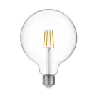 Table lamp with alder wood base and transparent bulb