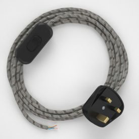    Lamp wiring, RD53 Bark Stripes cotton and natural linen 1.80 m.