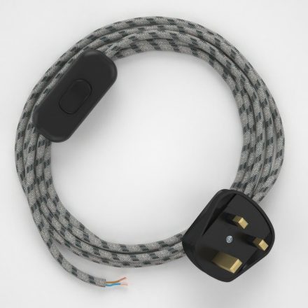  Lamp wiring, RD54 Anthracite Stripes cotton and natural linen 1.80 m.