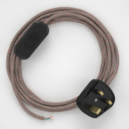  Lamp wiring, RD61 Ancient Pink Diamond cotton and natural linen 1.80 m.