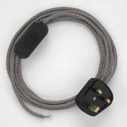  Lamp cables, RD62 Thyme Green diamond cotton and natural canvas 1.80 m.