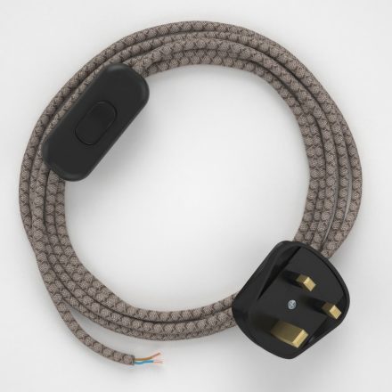  Lamp wiring, RD63 Bark Diamond cotton and natural linen 1.80 m.