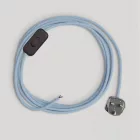 Cabling for lamp, blue Steward cotton cable, 1.80 m