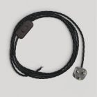 Lamp wiring with black braided cable 1.80 m
