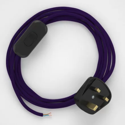 Lamp cord, RM14 Purple Rayon 1.80 m.
