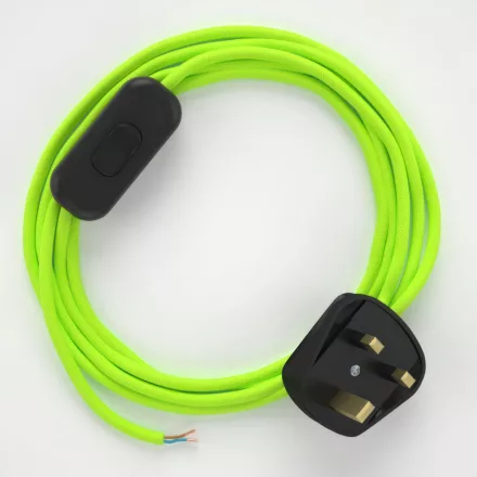  Lamp wires, RF10 Neon Yellow Rayon 1.80 m.