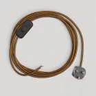 Lamp cord with polished and shiny copper cable, 1.80 m