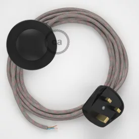    Connection base, RD51 Antique pink striped cotton and natural linen 3 m.