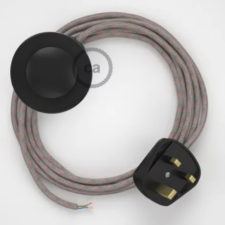  Connection base, RD51 Antique pink striped cotton and natural linen 3 m.