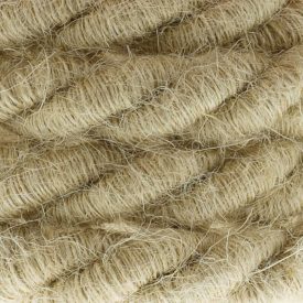   XL electrical cable, electrical wire 3x0.75. Rough jute fabric cover. Diameter 16 mm.