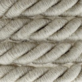   XL electrical cable, electrical wire 3x0.75. Natural linen cover. Diameter 16 mm.