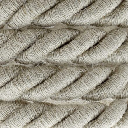 XL electrical cable, electrical wire 3x0.75. Natural linen cover. Diameter 16 mm.
