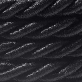   XL electrical cable, electrical wire 3x0.75. Glossy black fabric cover. Diameter 16 mm.