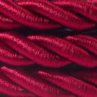 2XL electrical wire, electrical cable 3x0.75. Glossy dark burgundy fabric cover. Diameter 24 mm.