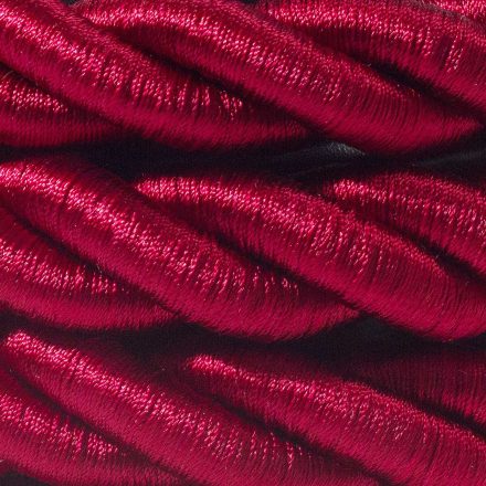2XL electrical wire, electrical cable 3x0.75. Glossy dark burgundy fabric cover. Diameter 24 mm.
