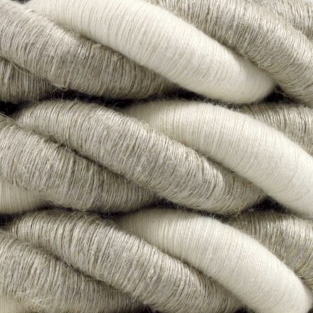 2XL electrical wire, electrical cable 3x0.75. Natural linen and raw cotton fabric cover. Diameter 24 mm.