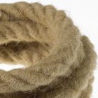 2XL electrical cable, electrical wire 3x0.75. Rough jute fabric cover. Diameter 24 mm.