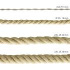 2XL electrical cable, electrical wire 3x0.75. Rough jute fabric cover. Diameter 24 mm.