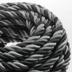 2XL electrical wire, electrical cable 3x0.75. Light Orleans fabric cover. Diameter 24 mm.