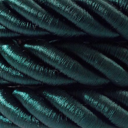  2XL electric cable, electric cable 3x0.75. Shiny dark green fabric cover. Its diameter is 24 mm.