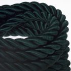 2XL electrical wire, electrical cable 3x0.75. Glossy dark green fabric cover. Diameter 24 mm.