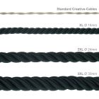 2XL electrical wire, electrical cable 3x0.75. Glossy dark green fabric cover. Diameter 24 mm.