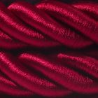 3XL electrical cable, electrical wire 3x0.75. Glossy dark burgundy fabric cover. Diameter 30 mm.