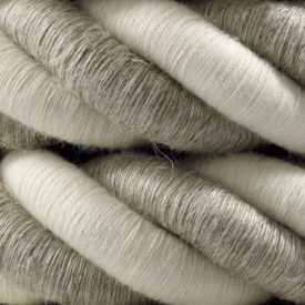   3XL electrical wire, 3x0.75 electrical cable. Natural linen and raw cotton fabric cover. Diameter 30 mm.