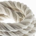 3XL electrical wire, 3x0.75 electrical cable. Natural linen and raw cotton fabric cover. Diameter 30 mm.