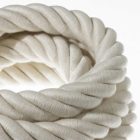 3XL electrical wire, electrical cable 3x0.75. Raw cotton fabric cover. Diameter 30 mm.