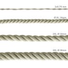 3XL electrical wire, 3x0.75 electrical cable. Natural linen cover. Diameter 30 mm.