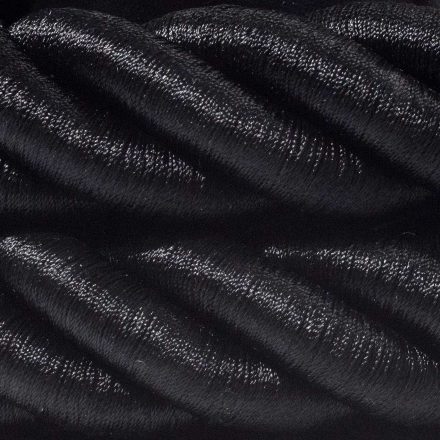 3XL electrical wire, electrical cable 3x0.75. Glossy black fabric cover. Diameter 30 mm.