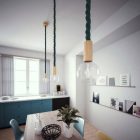 3XL electrical wire, electrical cable 3x0.75. Glossy dark green fabric cover. Diameter 30 mm.