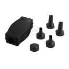 Connection box for Lumet string lights, with adapters for round and flat cables