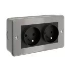 Metal-covered box with double French socket for Creative-Tube